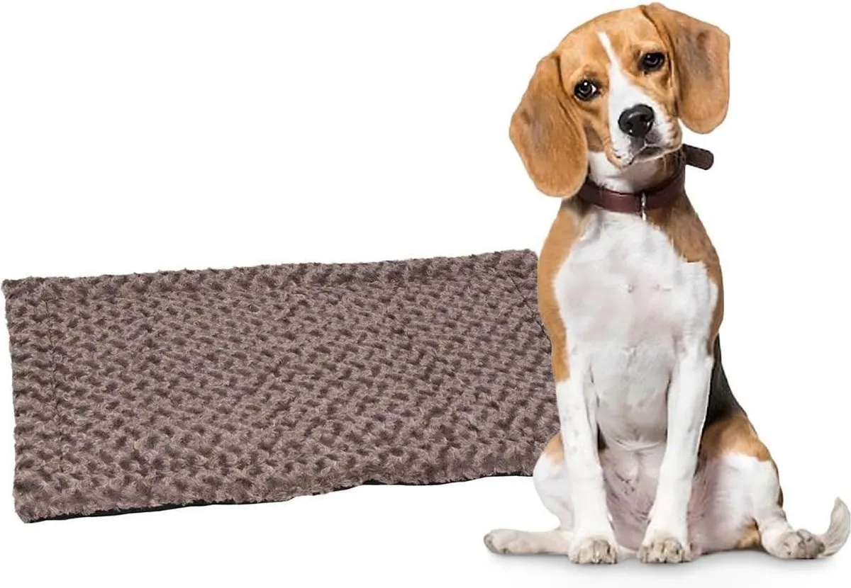Flamingo Cuddly Kussen Honden Plat Rechthoekig Taupe 85,5x51x2cm