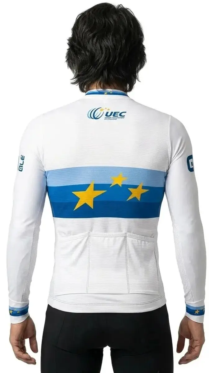 ALE PRS 1000 UEC Champion Europe Fietsshirt - Wit/Blauw - L - afbeelding 3 van 4