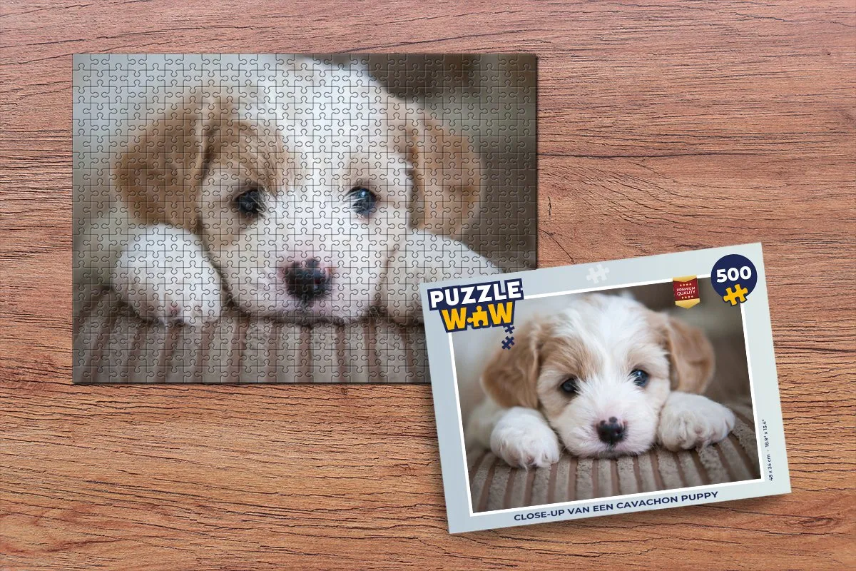 PuzzleWow Cavachon Puppy Legpuzzel 500 Stuks - Multicolor