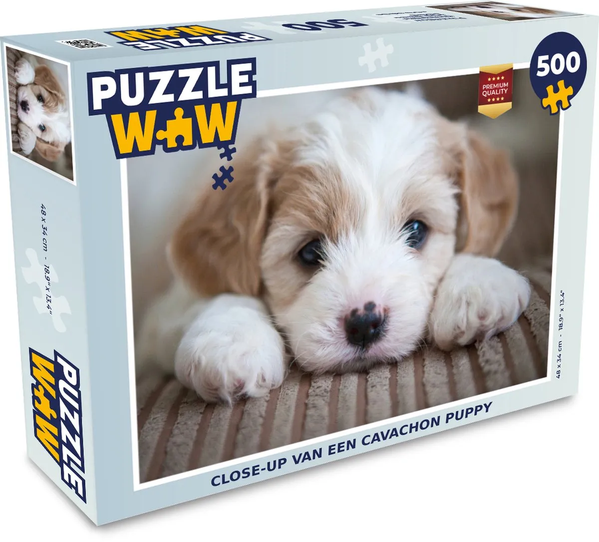 PuzzleWow Cavachon Puppy Legpuzzel 500 Stuks