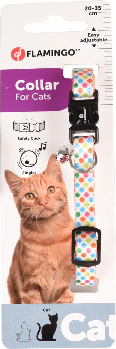 Flamingo Kattenhalsband Arya Wit 20-35cm