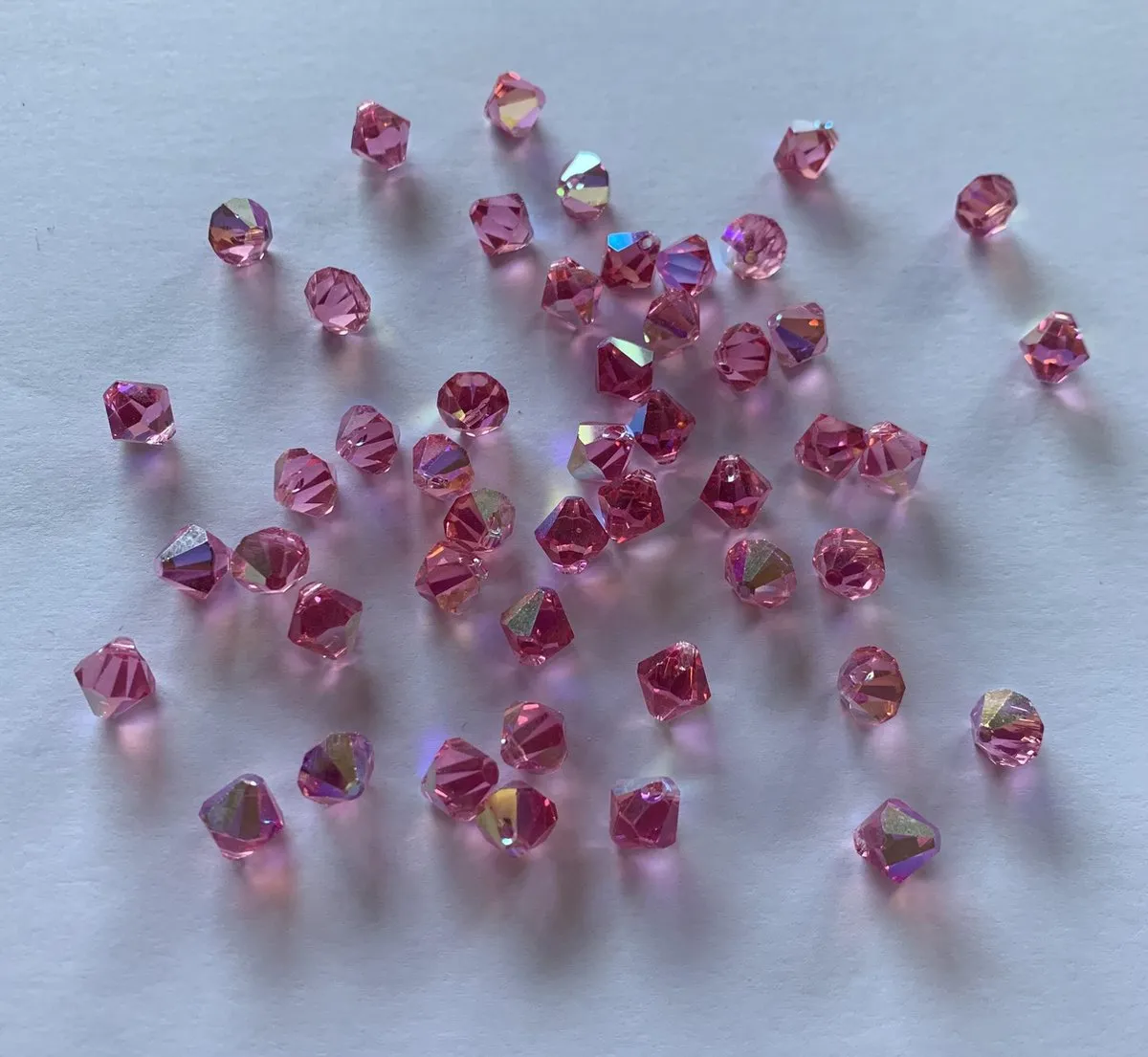 Swarovski Bicone Kralen 8mm Roze AB - 10 Stuks