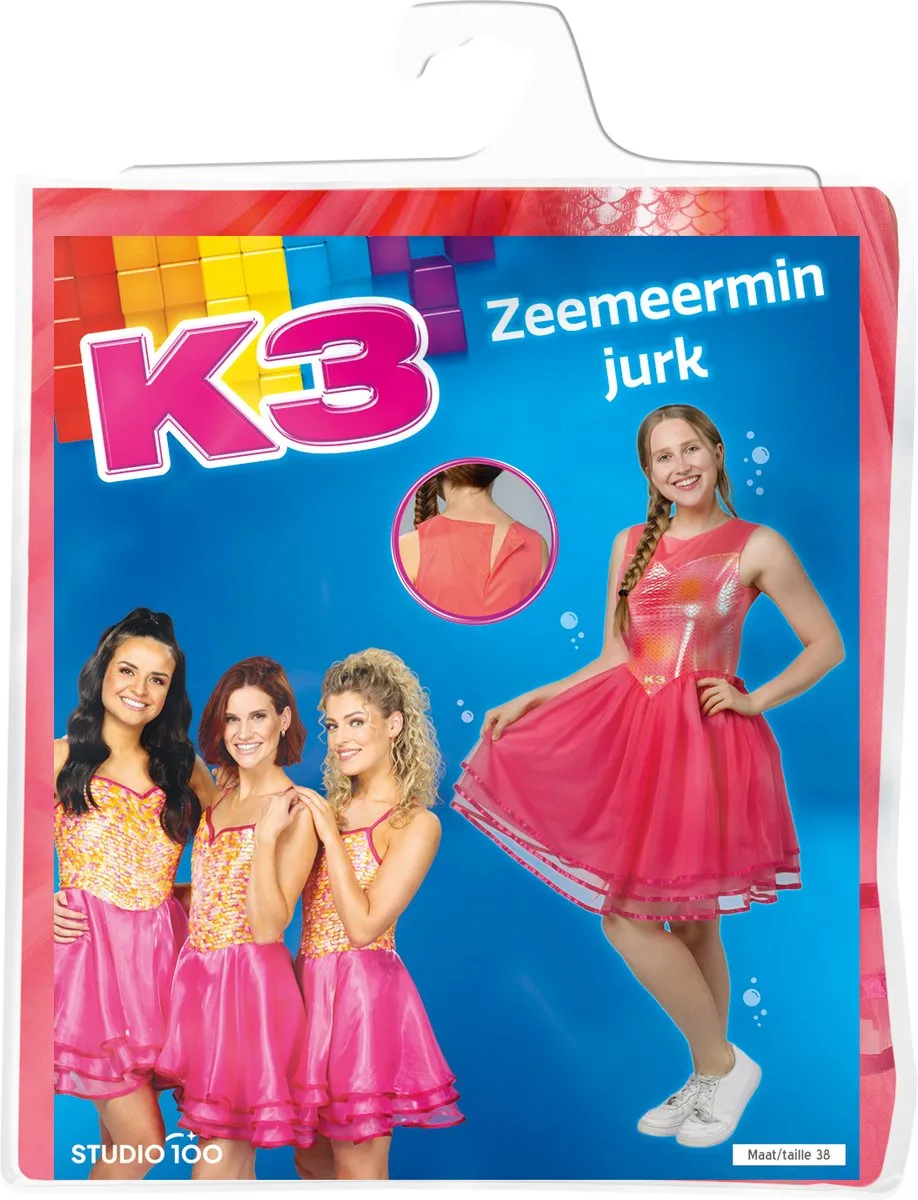 K3 Zeemeerminjurk - Maat 38 - Roze/Oranje