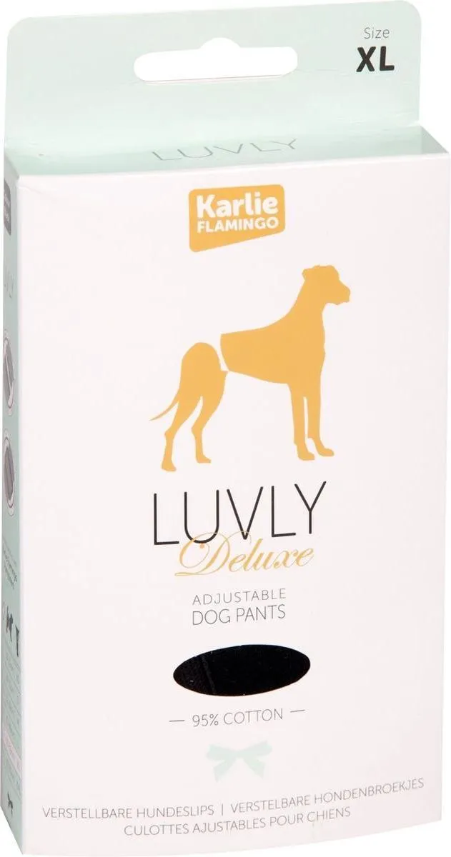 Flamingo Luvly Slip Loopheidsbroekje Hond - Vrouwelijk XL - Zwart