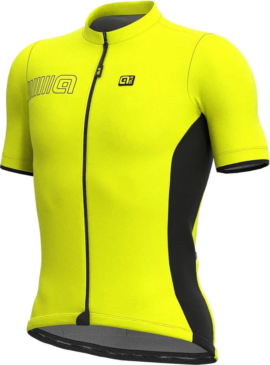 Alé Solid Color Block Fietsshirt - Fluo Geel - L