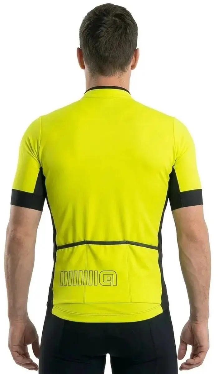 Alé Solid Color Block Fietsshirt - Fluo Geel - L - afbeelding 2 van 6