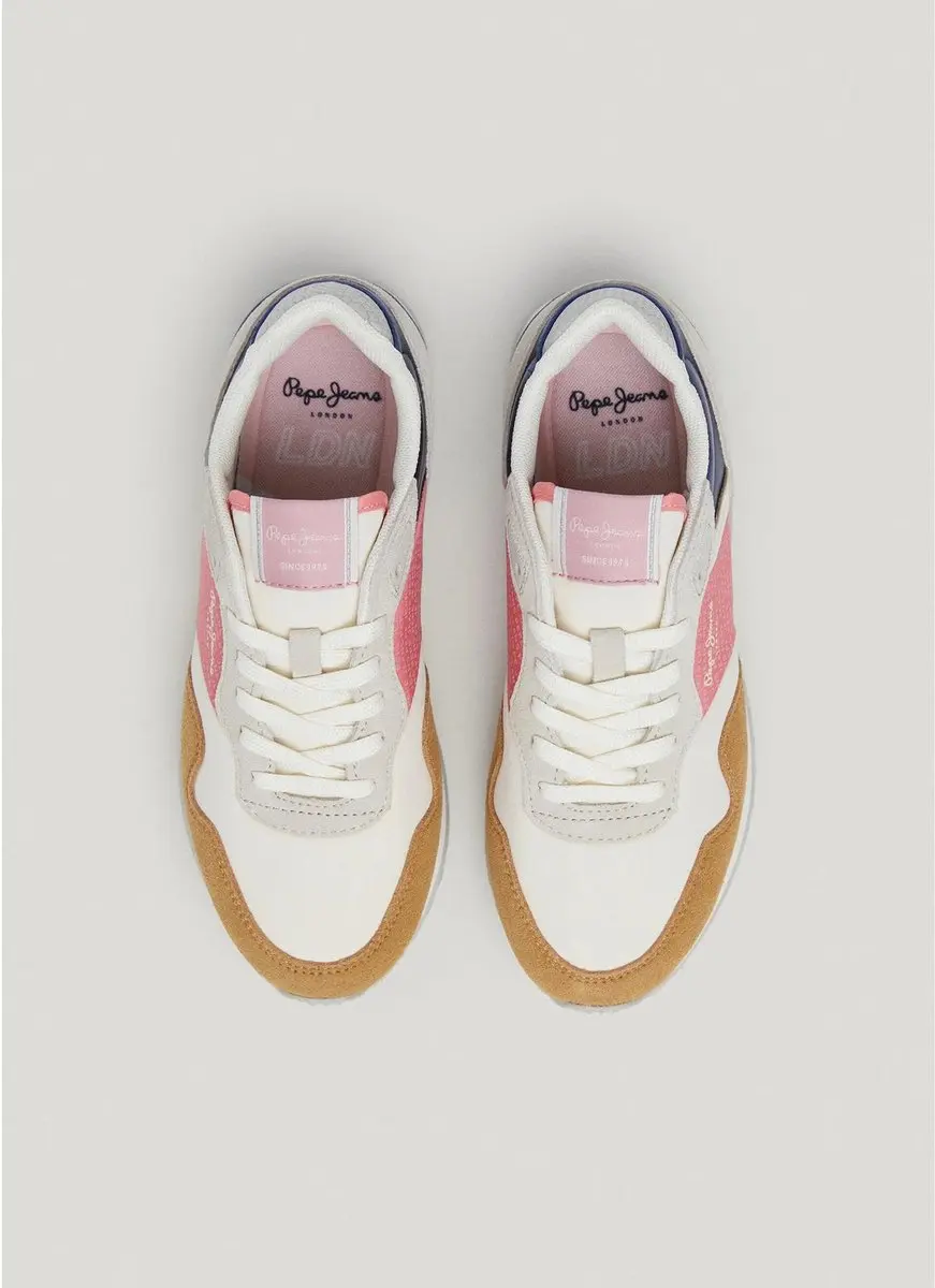 Pepe Jeans London Print Damestrainers - Roos - afbeelding 2 van 2