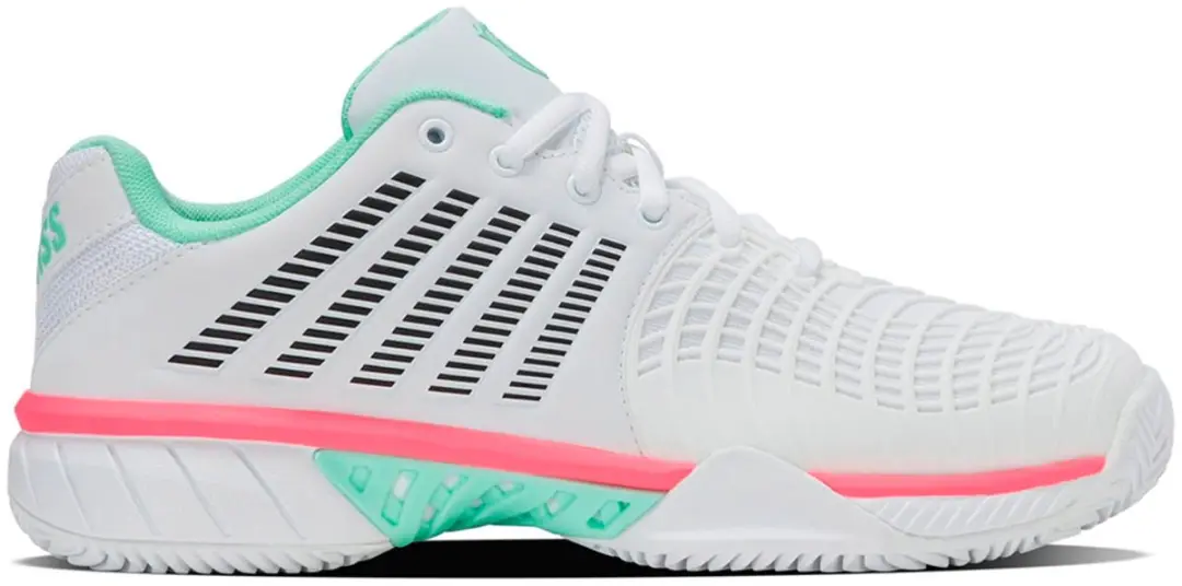 K-Swiss Express Light 3 Clay White/Neon Mint/Neon Pastel Pink Dames