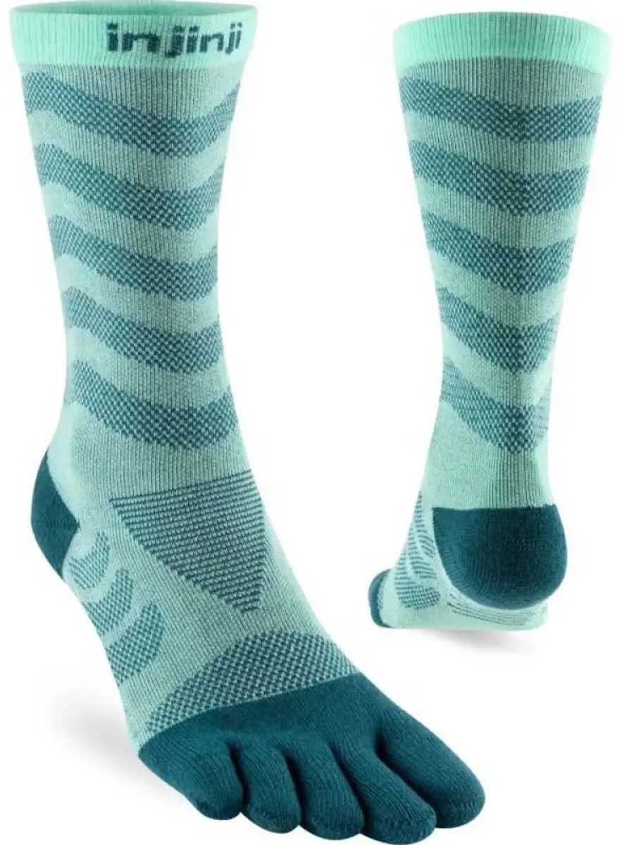 Injinji Ultra Run Crew Dames Teensokken - Glacier Groen - afbeelding 2 van 4