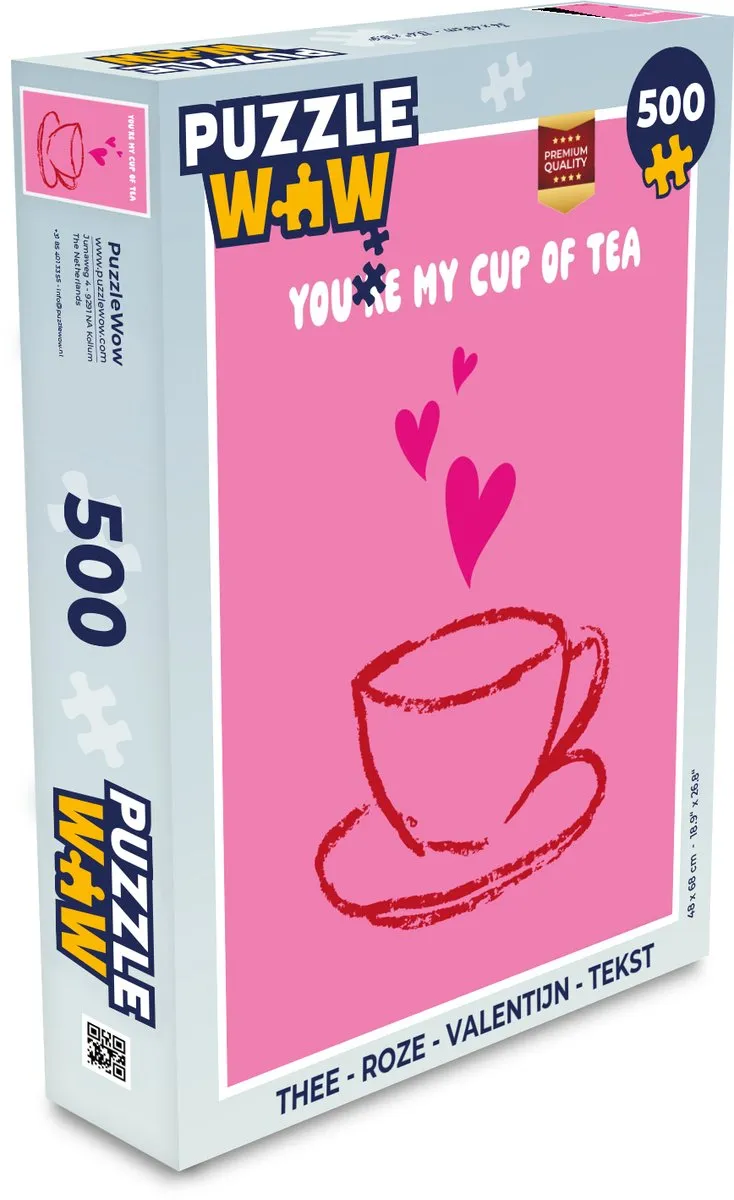 PuzzleWow Valentijn Thee Legpuzzel 500 Stuks