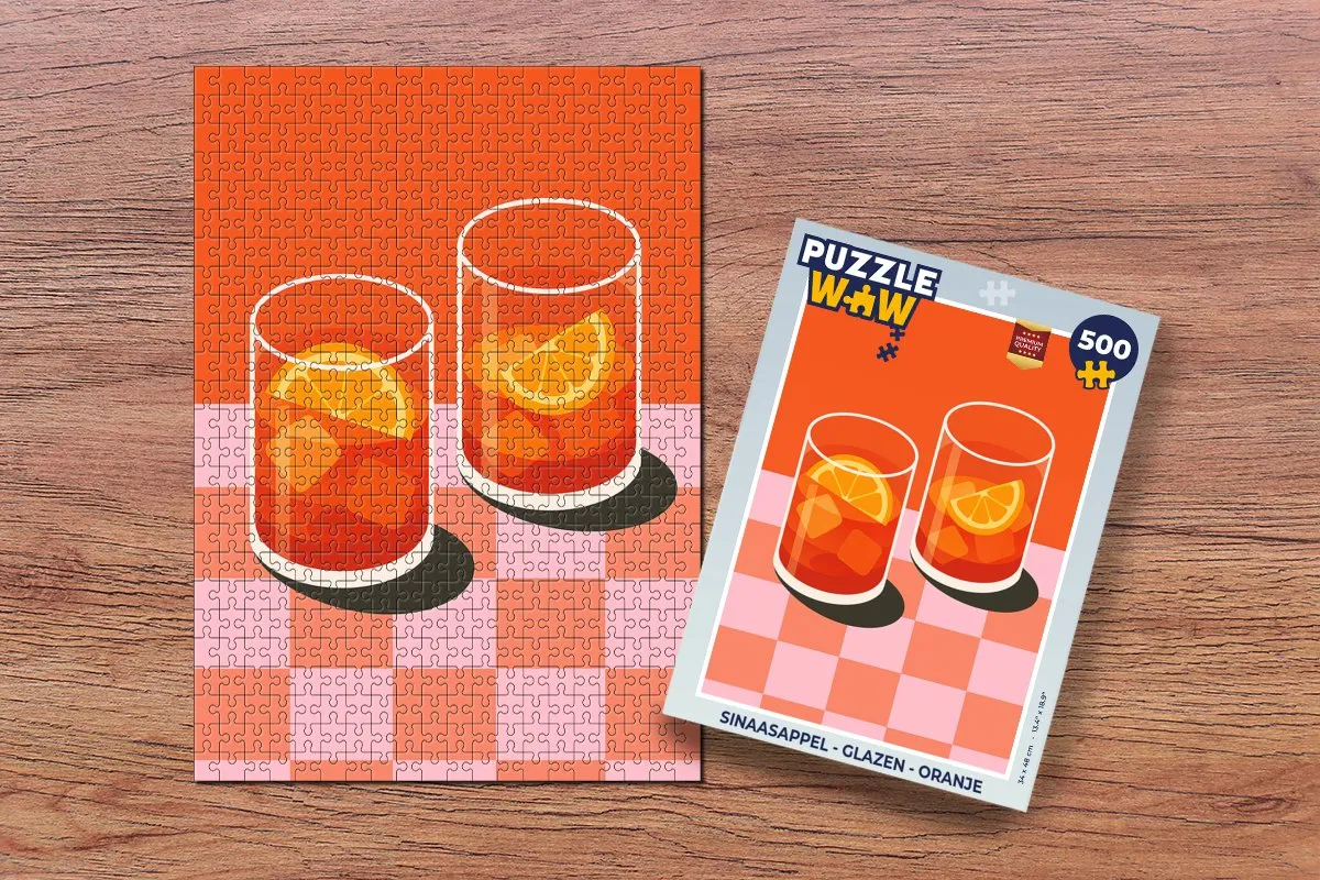 PuzzleWow Glazen Puzzel Sinaasappel - 500 Stuks - Oranje