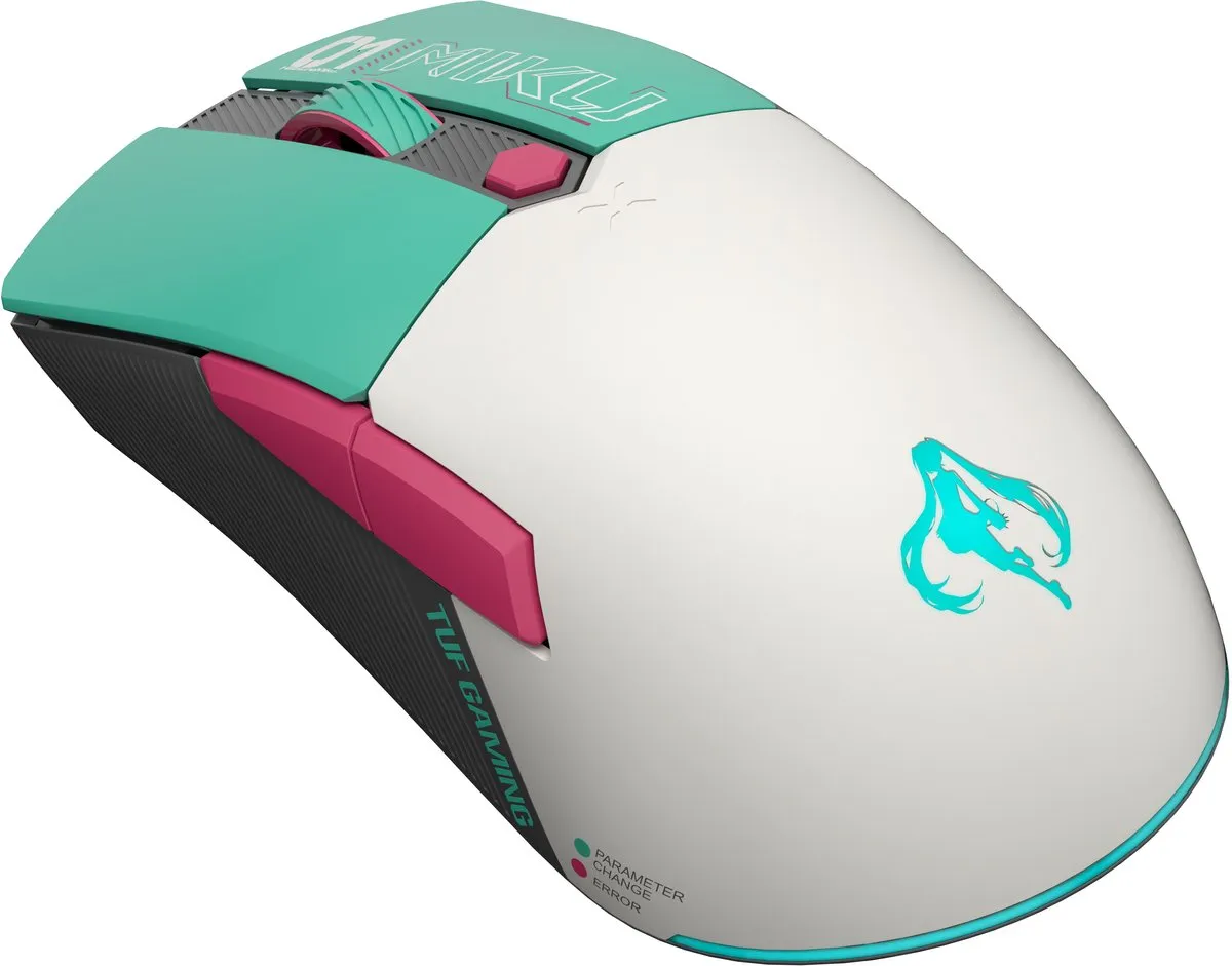 ASUS TUF Gaming Mini Wireless Mouse Hatsune Miku Edition - Muis Rechtshandig - Draadloos - Optisch - USB 2.0 - 1.200 Dpi - 6 knoppen