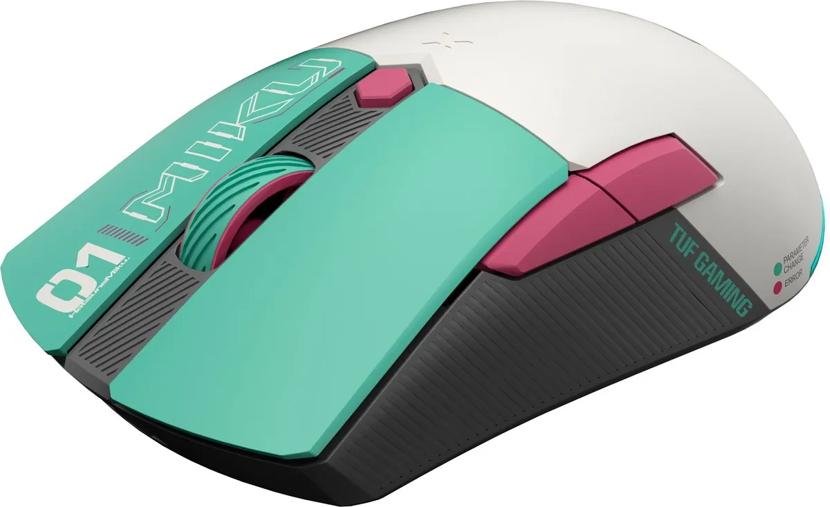 ASUS TUF Gaming Mini Wireless Mouse Hatsune Miku Edition - Muis Rechtshandig - Draadloos - Optisch - USB 2.0 - 1.200 Dpi - 6 knoppen