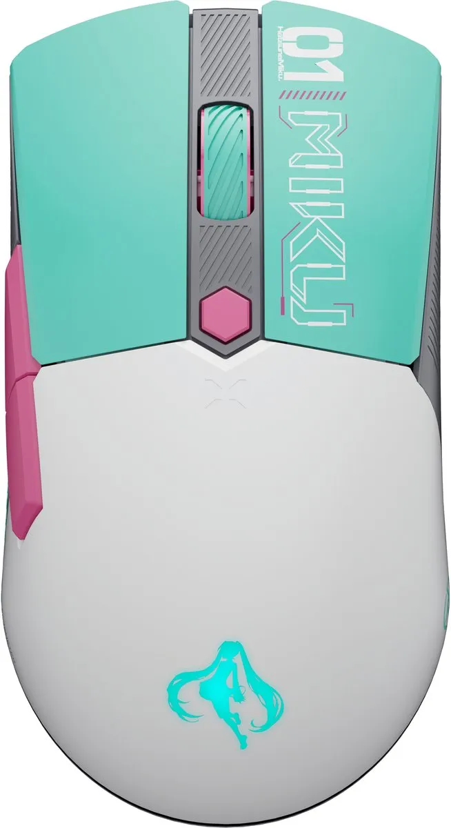 ASUS TUF Gaming Mini Wireless Mouse Hatsune Miku Edition - Muis Rechtshandig - Draadloos - Optisch - USB 2.0 - 1.200 Dpi - 6 knoppen
