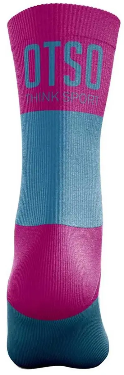 Otso Multi-sport Medium Cut Sokken - Light Blue/Fluo Pink - EU 35-39 - afbeelding 2 van 2