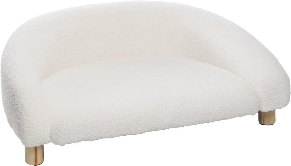 Flamingo Dorado Halfrond Hondenbed 77x50cm - Wit