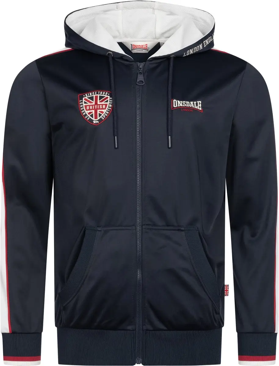 Lonsdale Strathmore heren trainingsjack met capuchon, normale pasvorm