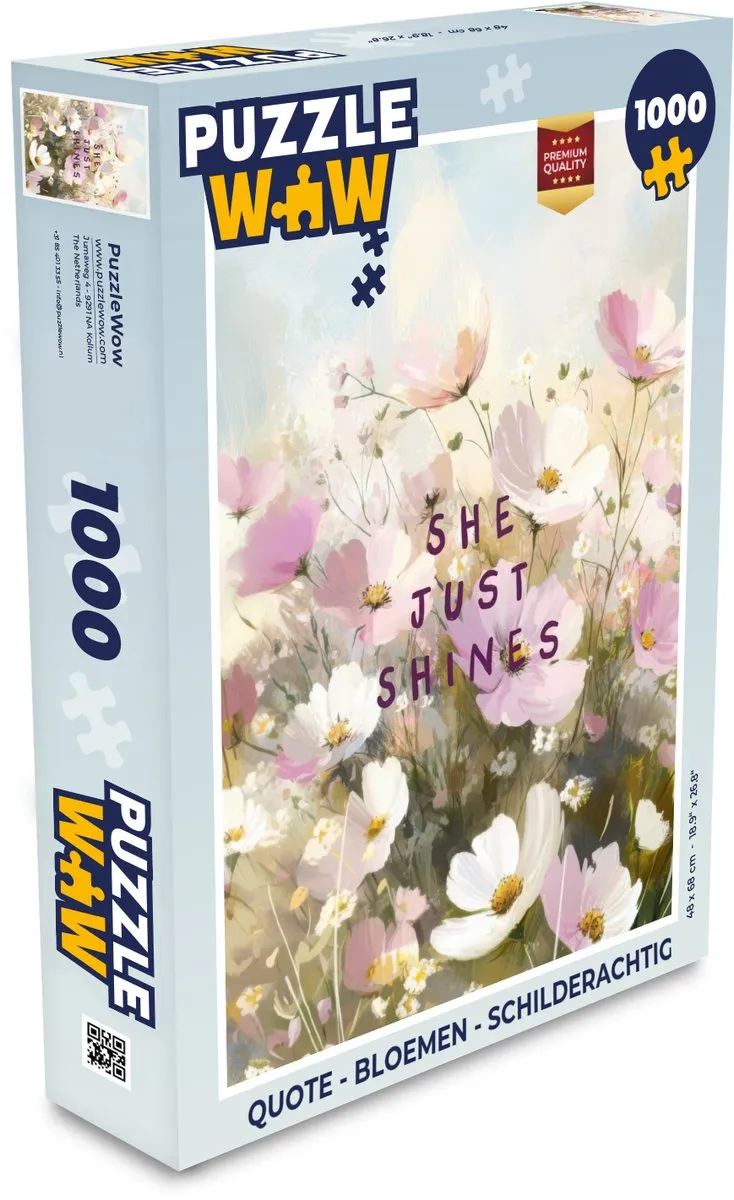 PuzzleWow Quote Bloemen Legpuzzel 1000 Stuks
