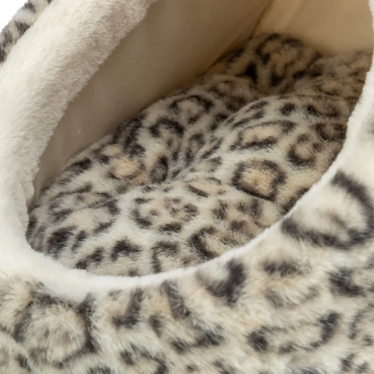 Trixie Kattenmand Iglo Leo - Pluche Creme/Panterprint - afbeelding 5 van 6