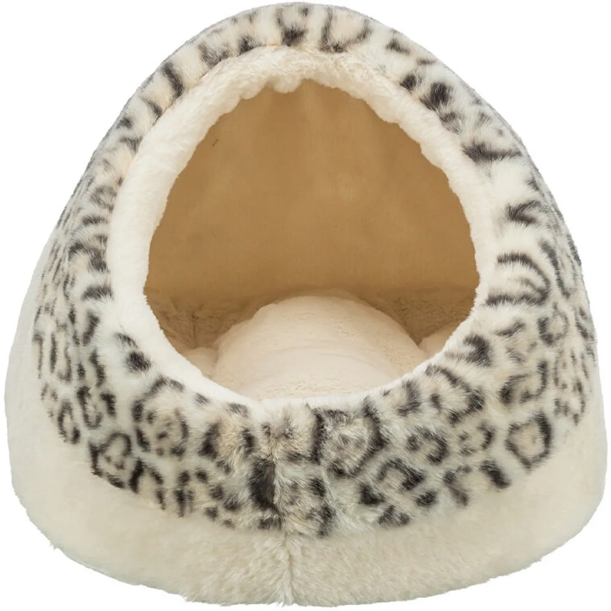 Trixie Kattenmand Iglo Leo - Pluche Creme/Panterprint - afbeelding 6 van 6