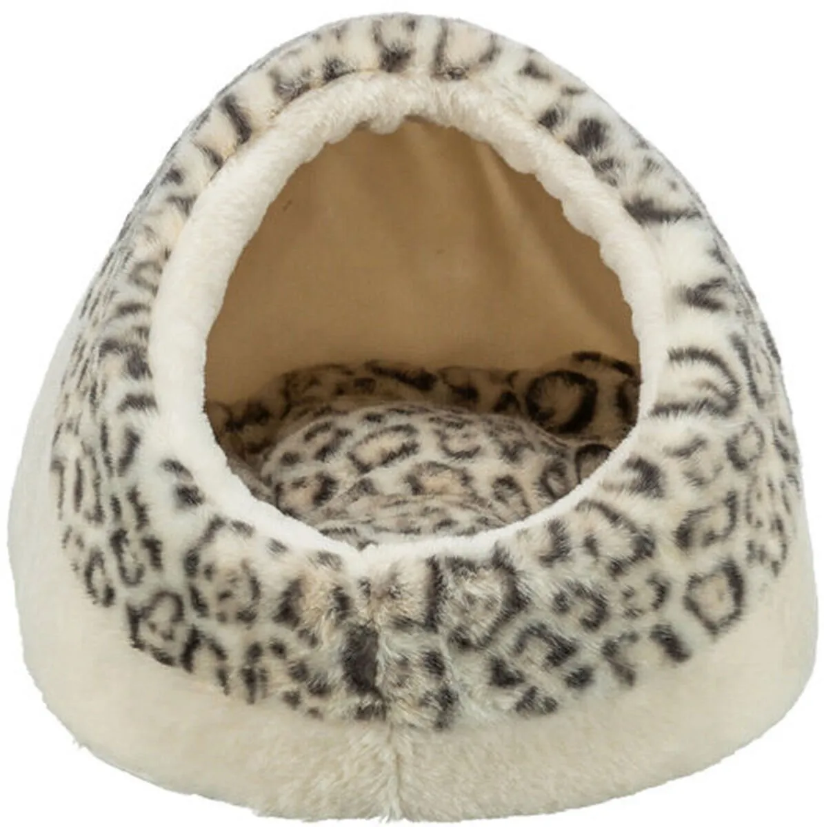 Trixie Kattenmand Iglo Leo - Pluche Creme/Panterprint - afbeelding 2 van 6