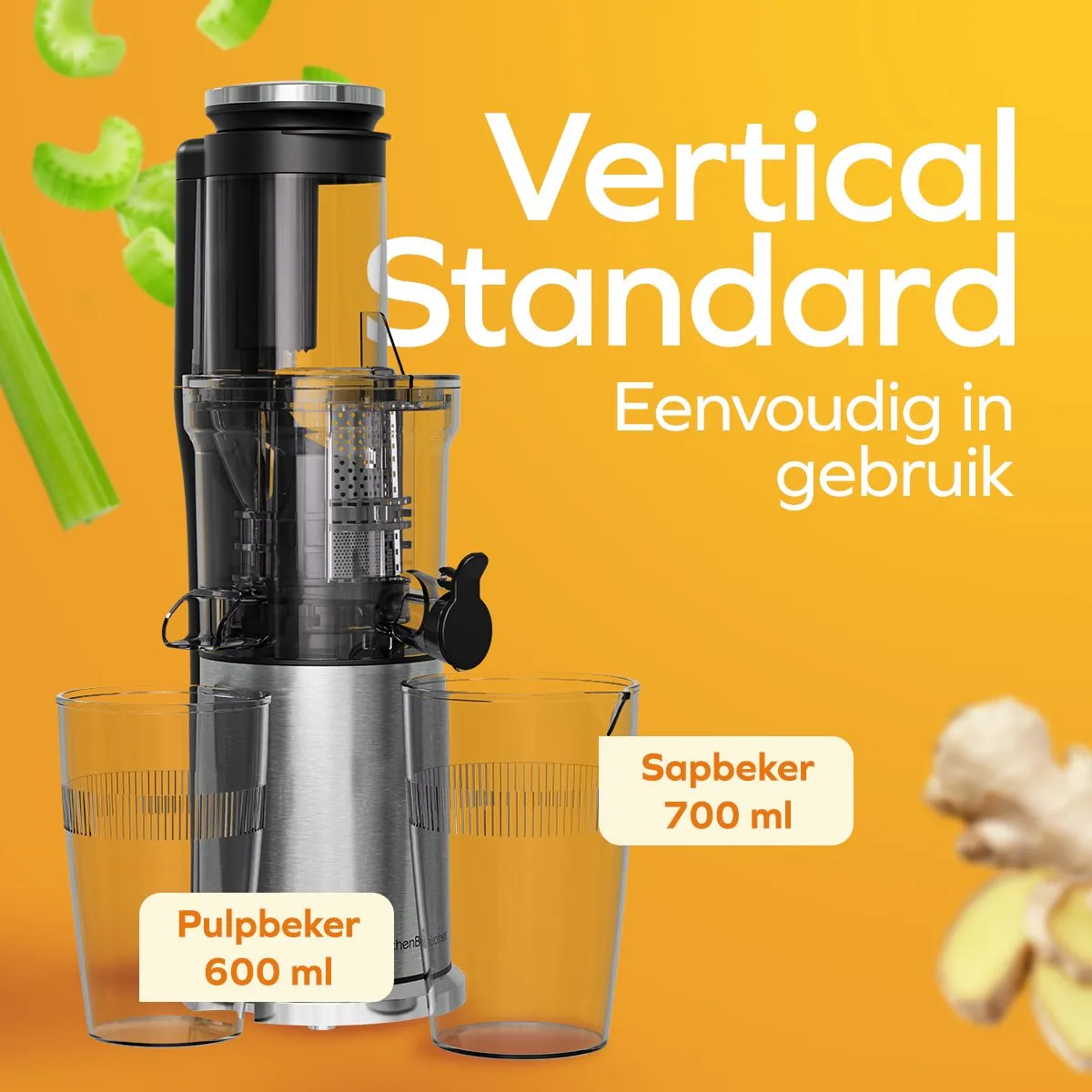 KitchenBrothers KB1004147 Slowjuicer 750ml - Grijs