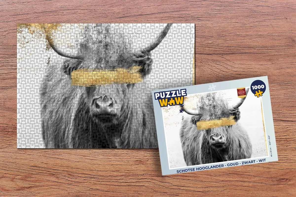 PuzzleWow Schotse Hooglander Legpuzzel 1000 Stuks - Multicolor