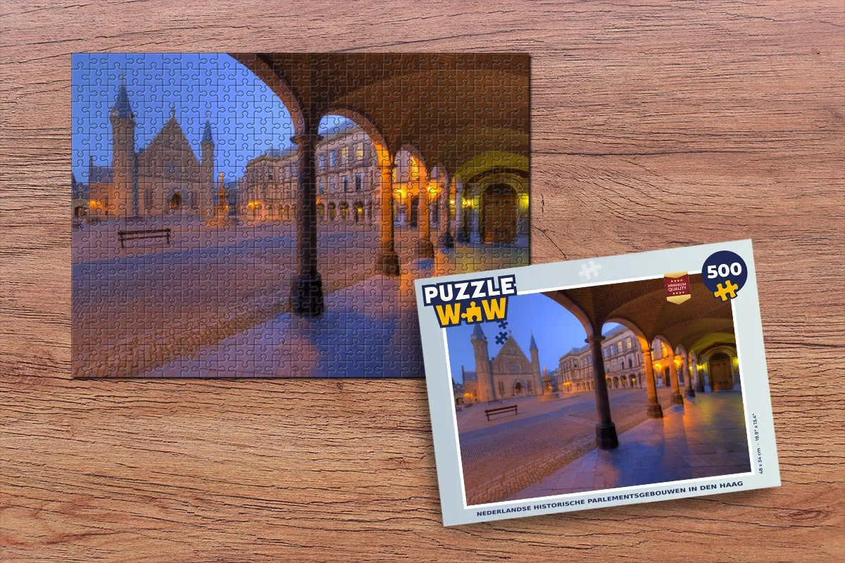 PuzzleWow Den Haag Binnenhof Legpuzzel 500 Stuks - Multicolor