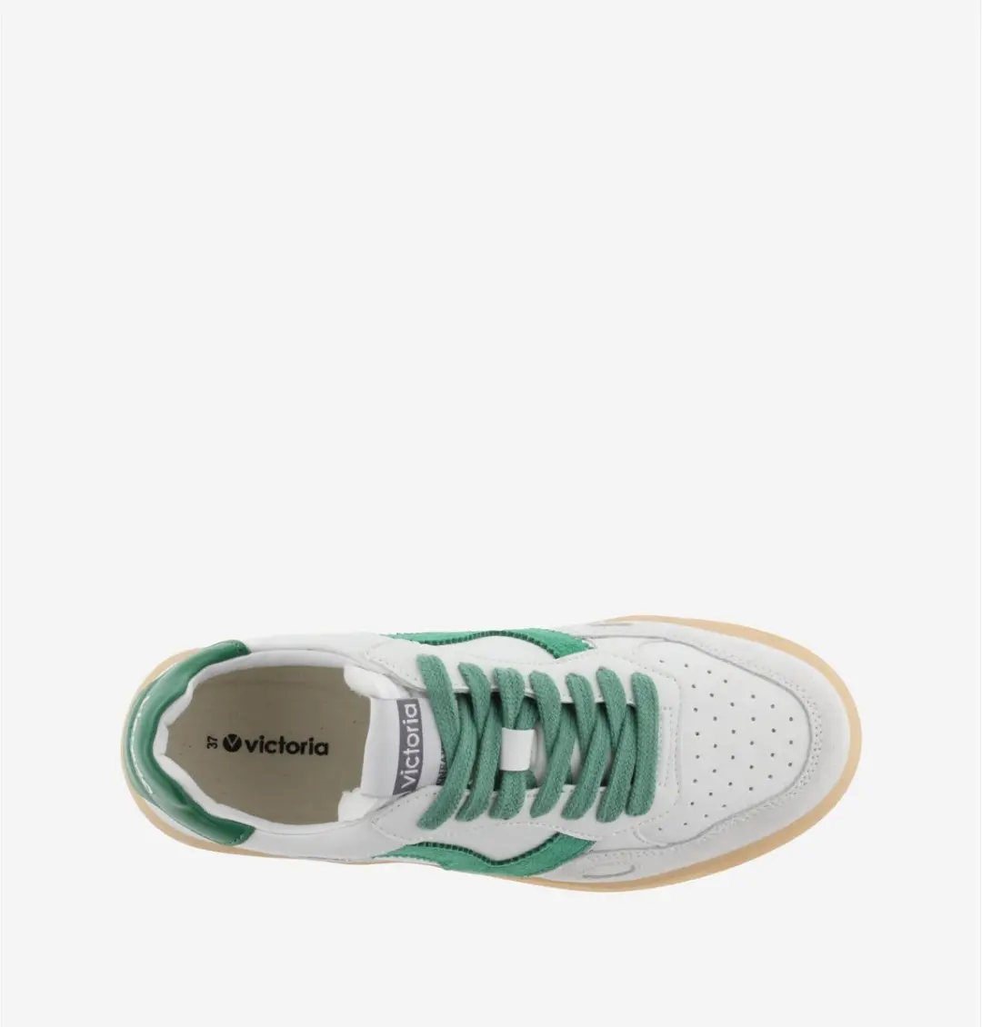 Victoria Seúl Sneakers Efecto Piel & Serraje - Groen - afbeelding 3 van 6