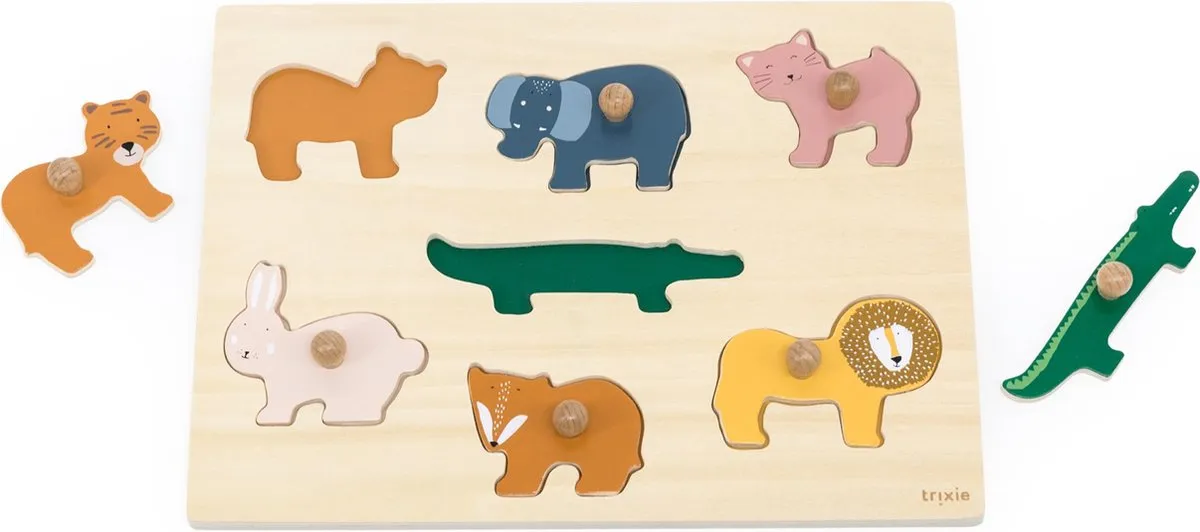 Trixie Houten Vormenpuzzel Dieren 7-delig