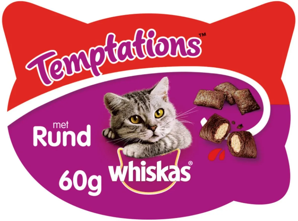 Whiskas Temptations Rundsvlees 6x60g