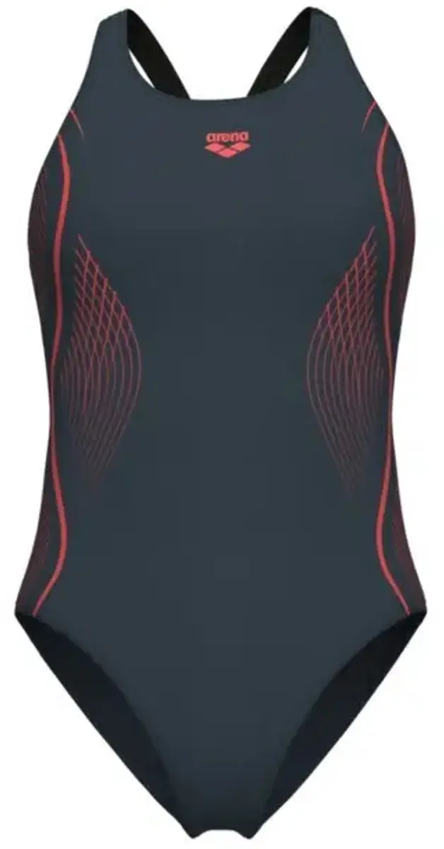 Dames zwempak uit 1 stuk Arena Grid V Back Graphic