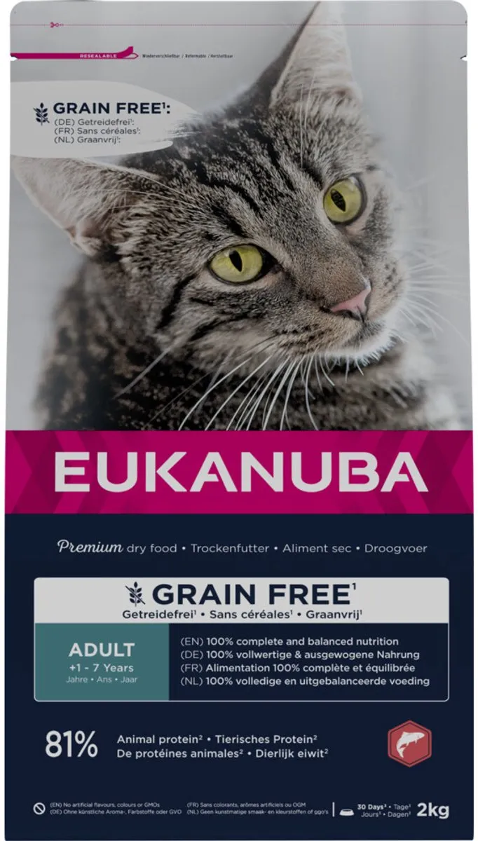 Eukanuba Adult Graanvrij Kattenvoer Zalm 2kg