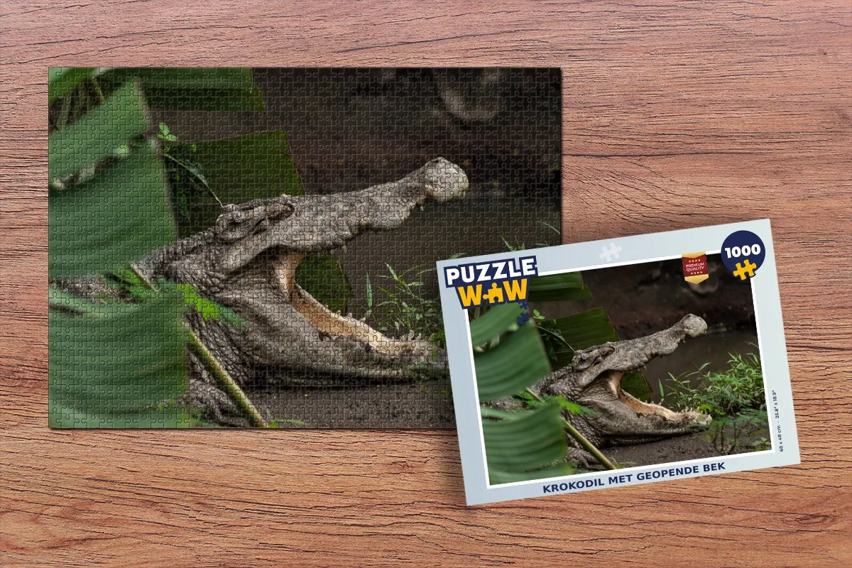 PuzzleWow Krokodil Legpuzzel 1000 Stuks - Multicolor