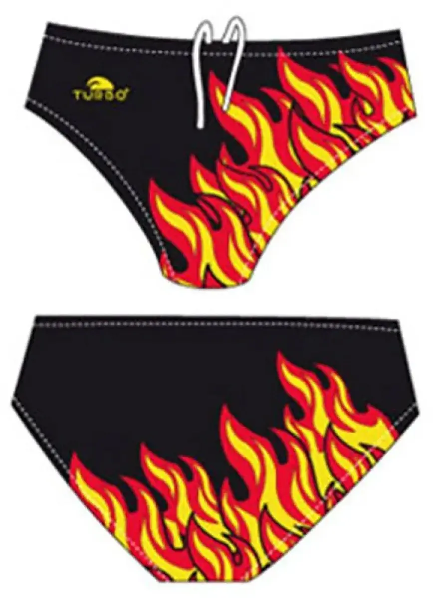 Turbo Spain Flames Zwemslip Zwart L Man