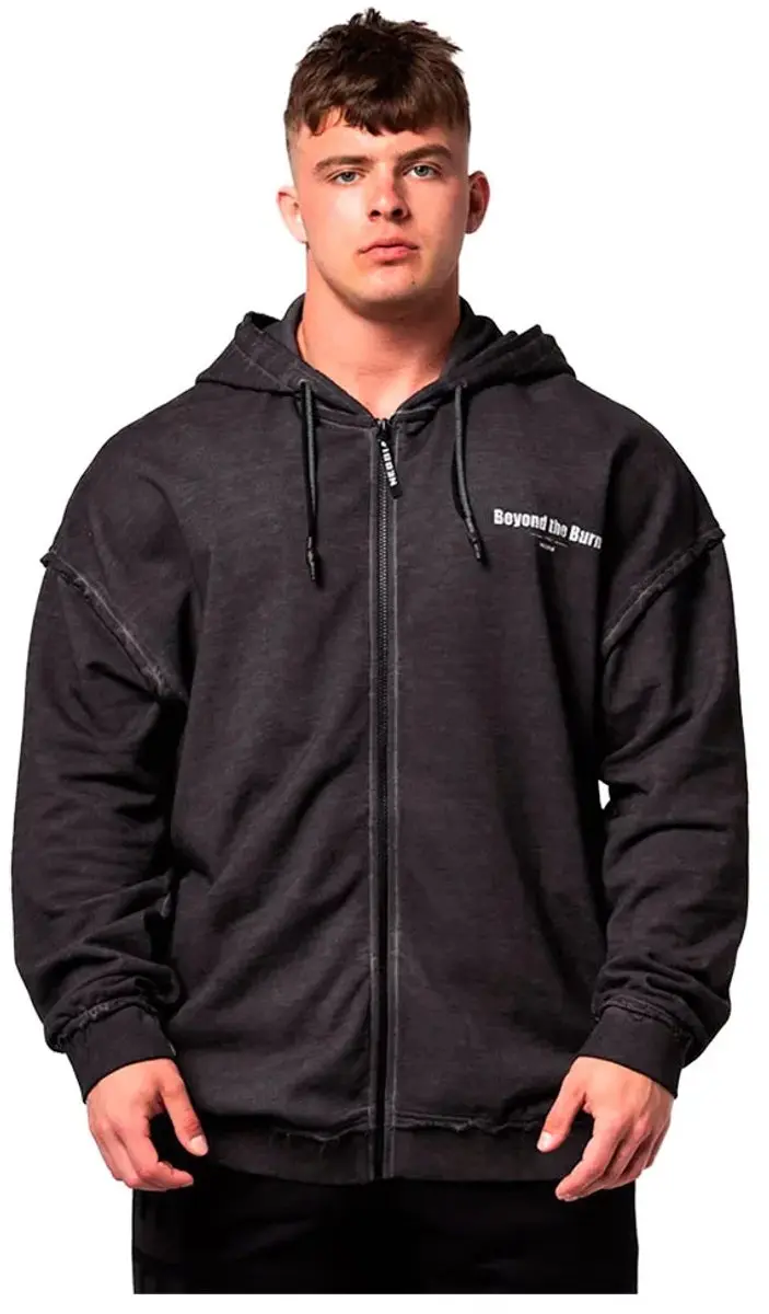 Nebbia Washed-off Gym Bro 362 Sweatshirt Met Rits Zwart XL Man