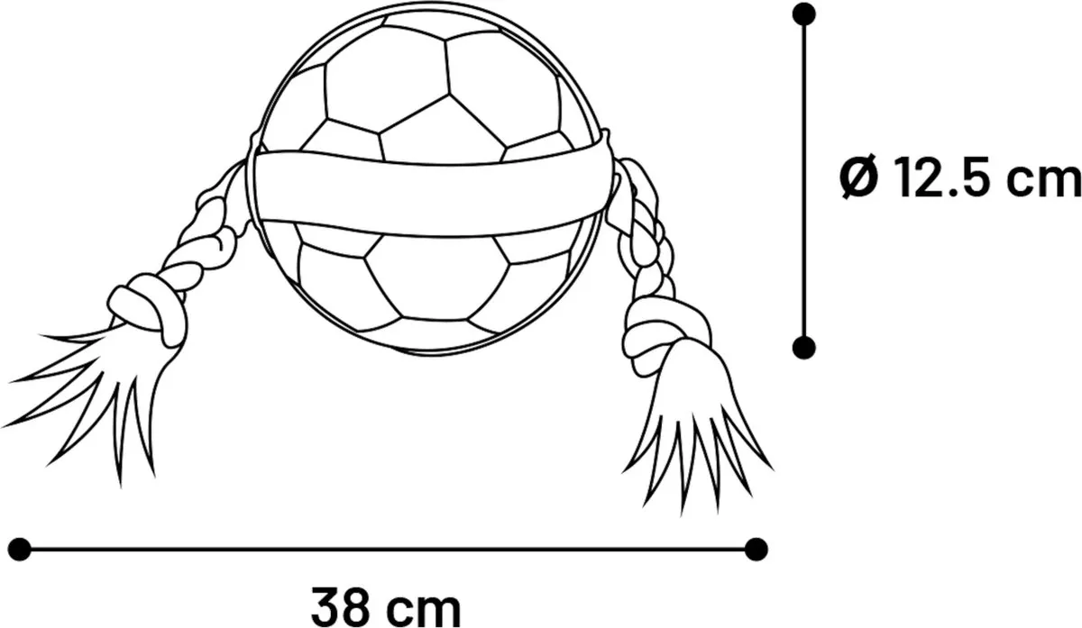 Flamingo Matchball Voetbal Hondenspeelgoed 38cm - Zwart/Wit