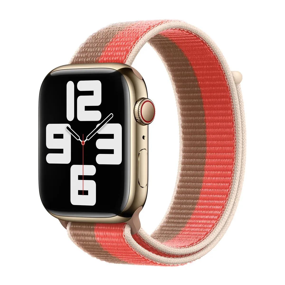 Apple Watch Sport Loop 45mm - Pink Pomelo/Tan - afbeelding 6 van 6