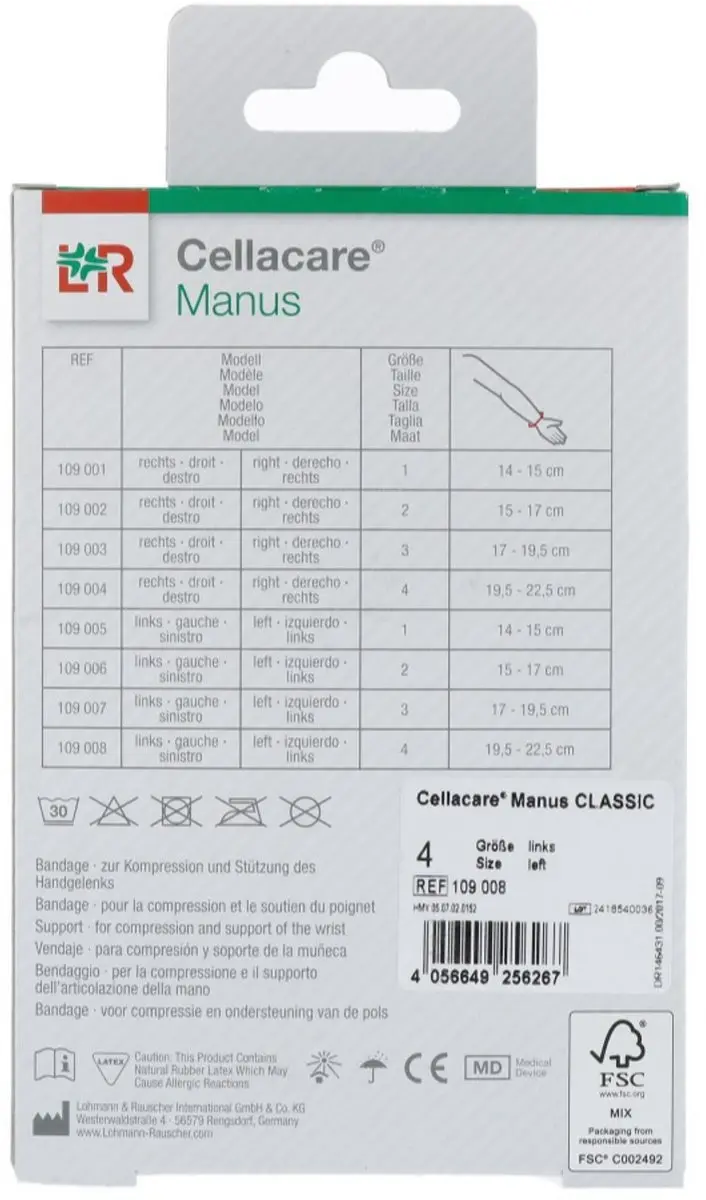 Lohmann & Rauscher Cellacare Manus Classic Polsbandage Links - afbeelding 5 van 6
