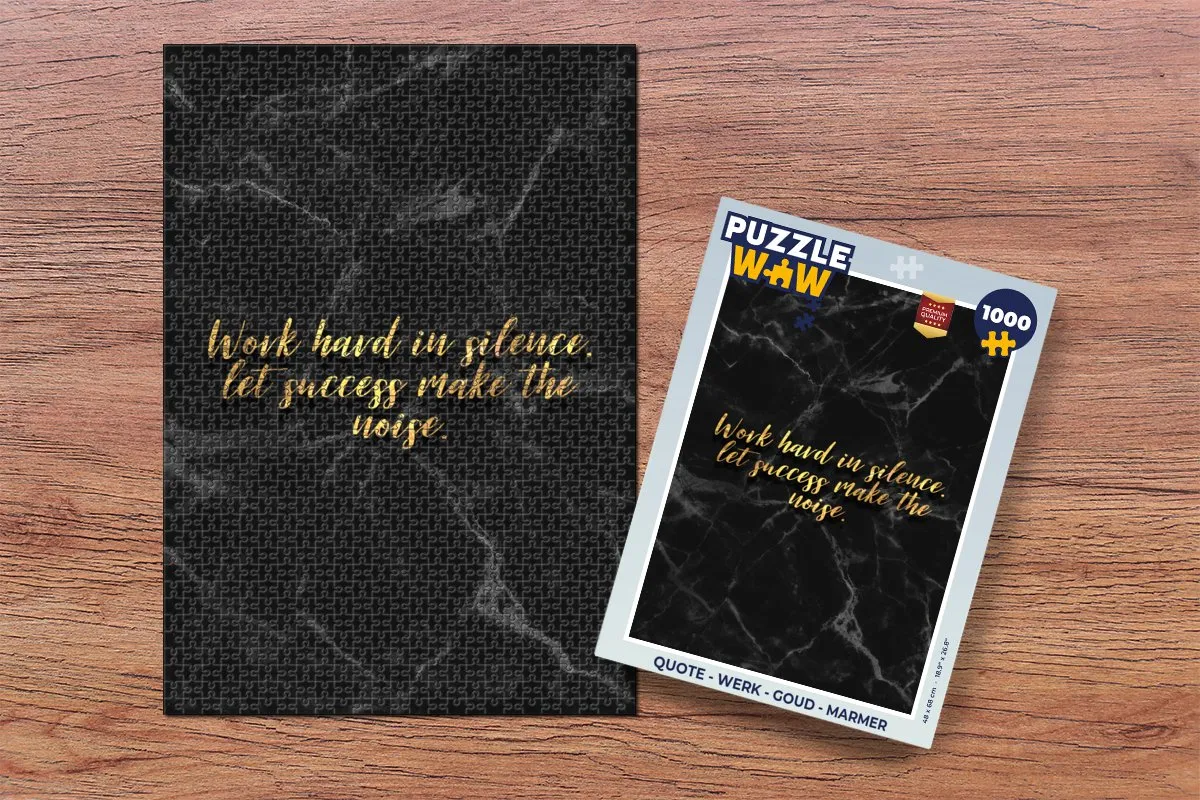 PuzzleWow Quote Werk Puzzel 1000 Stuks - Marmerprint