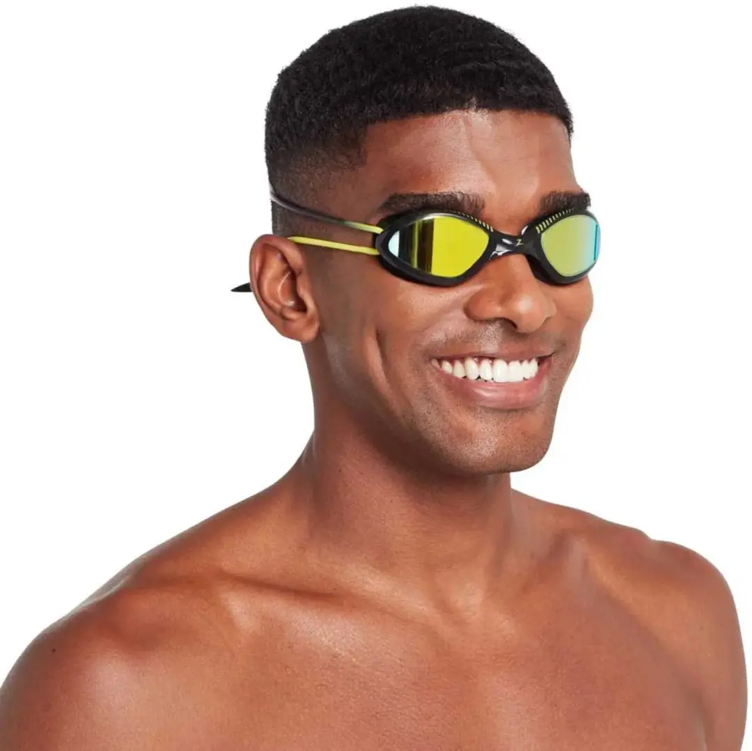Zoggs Tiger Titanium Zwembril - Zwart Geel - Gespiegeld - Small Fit - afbeelding 3 van 6