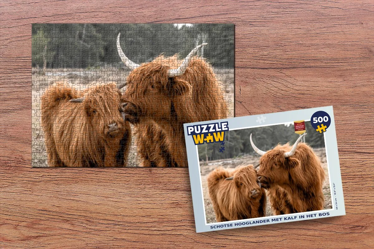 PuzzleWow Schotse Hooglander Legpuzzel 500 Stuks - Multicolor