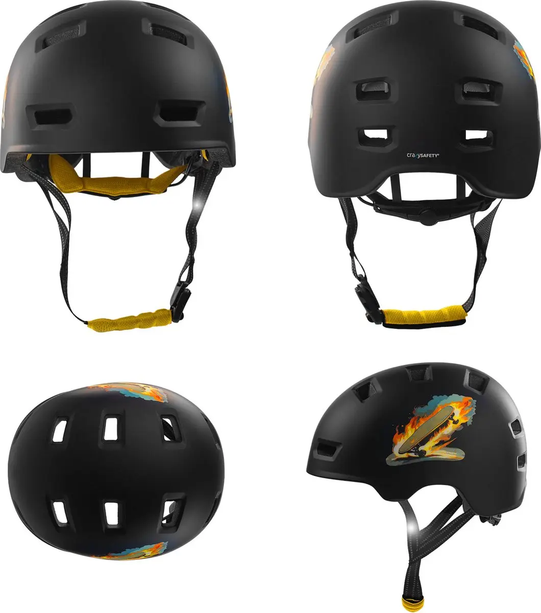 CRAZY SAFETY Skater Helm Rampage Skateboard - afbeelding 2 van 6