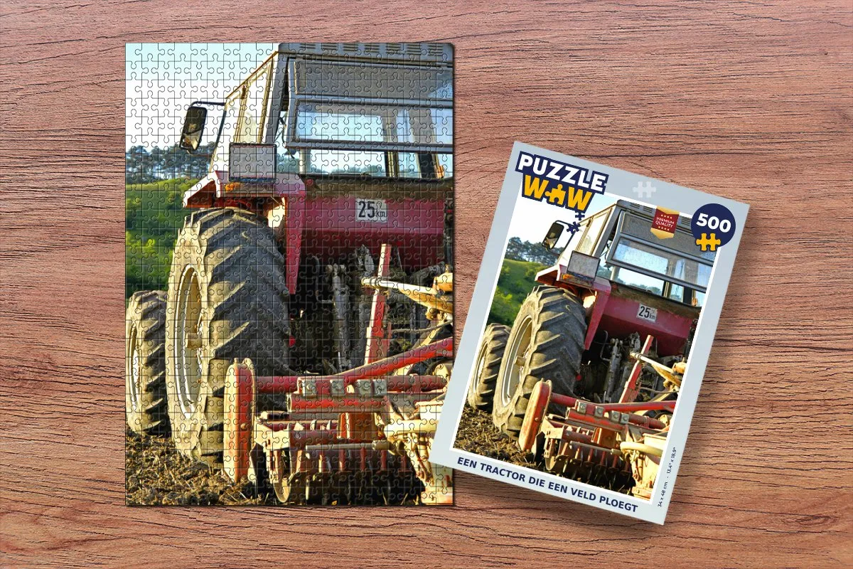 PuzzleWow Tractor Legpuzzel 500 Stuks - Multicolor