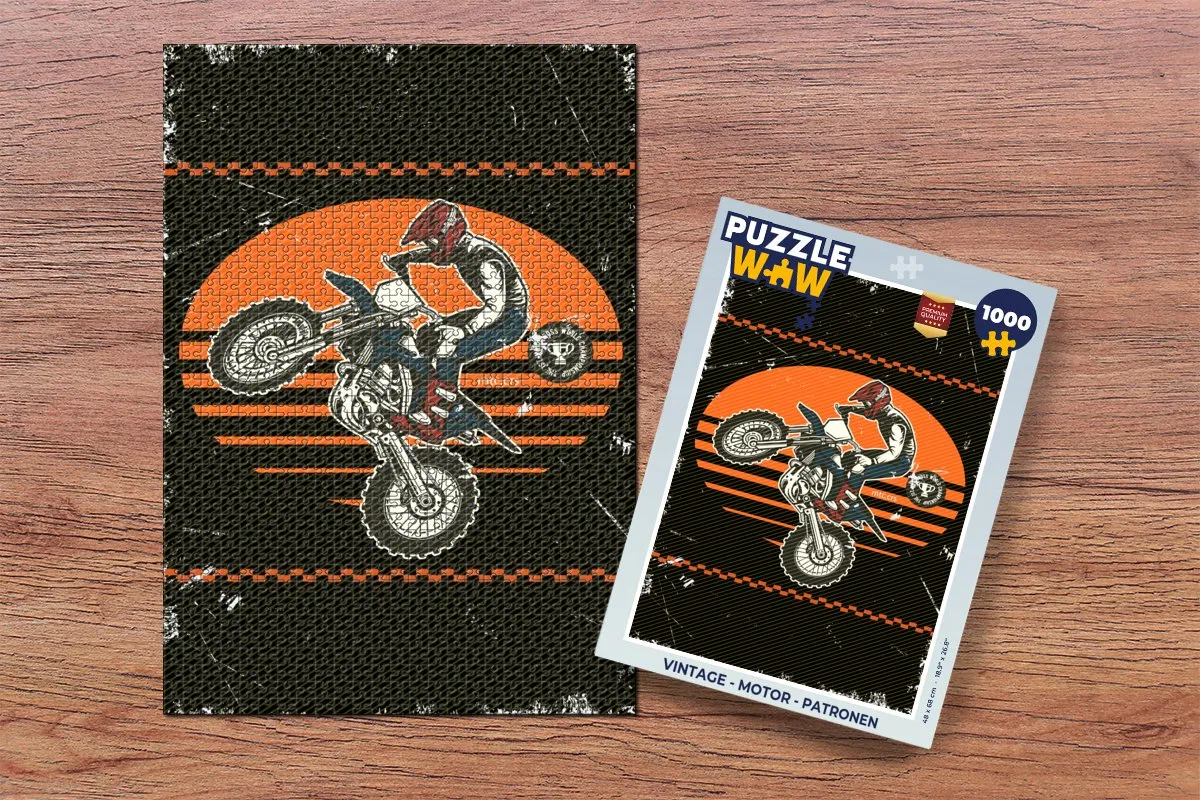 PuzzleWow Vintage Motor Legpuzzel 1000 Stuks - Multicolor
