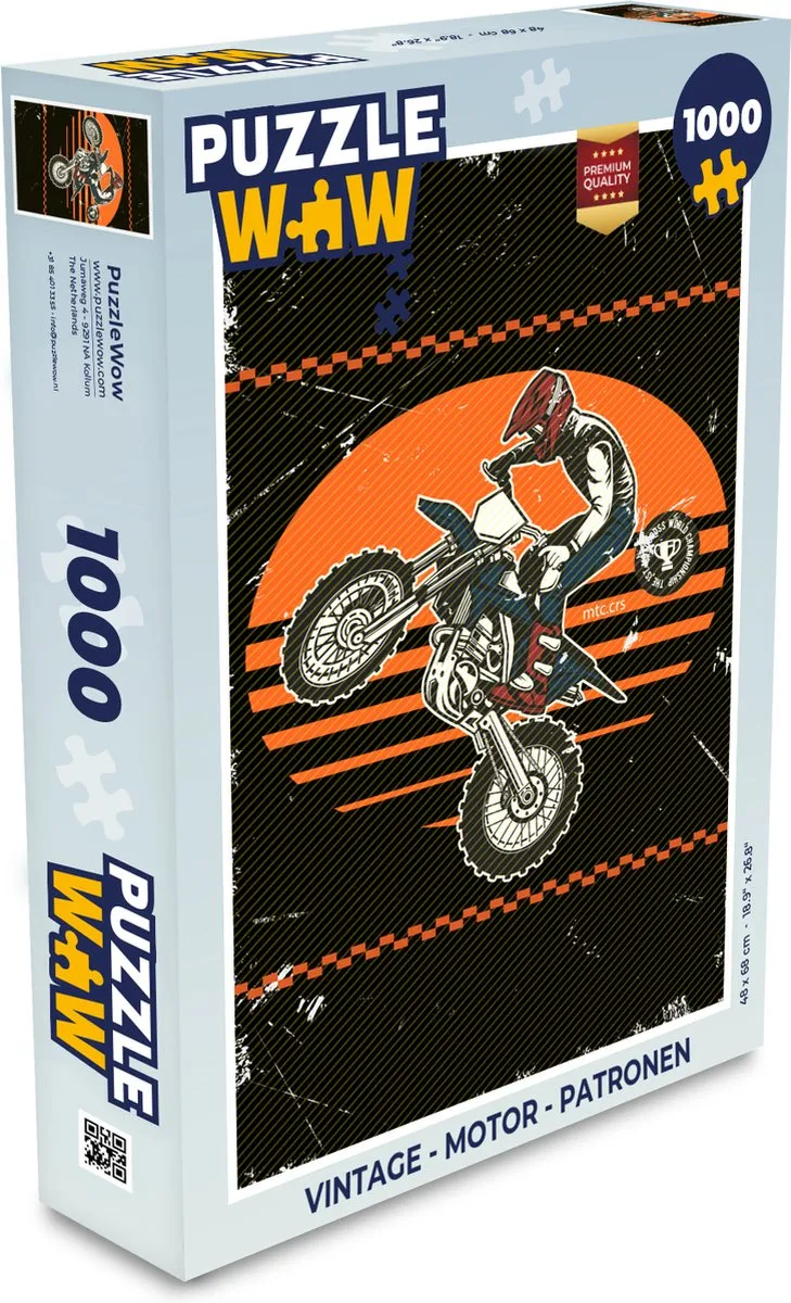 PuzzleWow Vintage Motor Legpuzzel 1000 Stuks