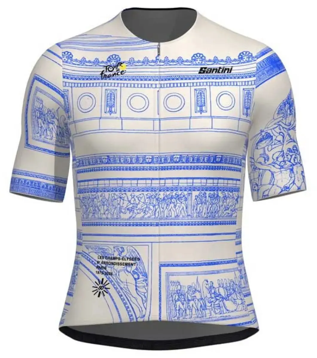 Santini Tdf Arrivée Arc De Triomphe 2025 Korte Mouw Wielertrui Paars S