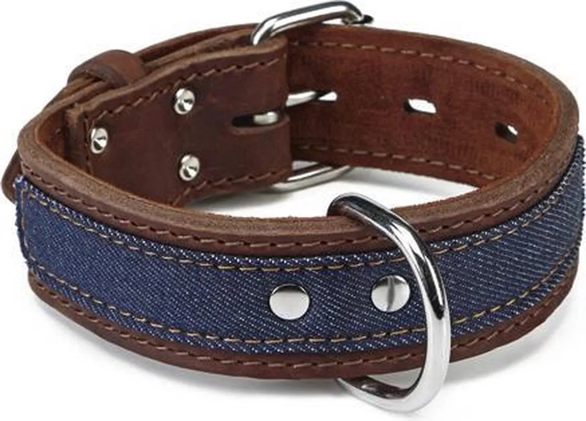 Beeztees Leren Halsband Denim
