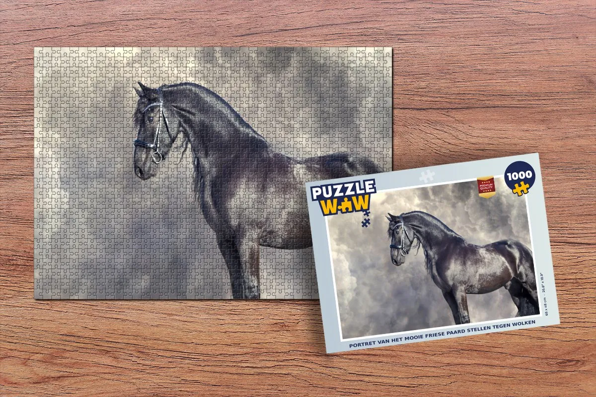 PuzzleWow Fries Paarden Portret Legpuzzel 1000 Stuks