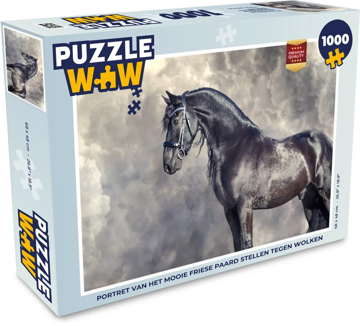 PuzzleWow Fries Paarden Portret Legpuzzel 1000 Stuks - Multicolor